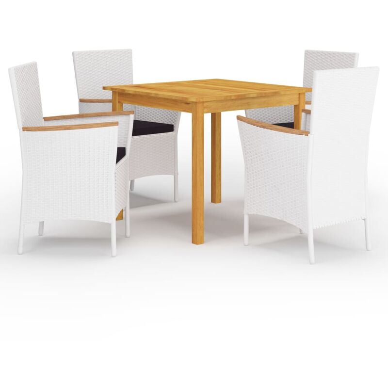 

vidaXL Juego de comedor para jardín 5 piezas - Blanco