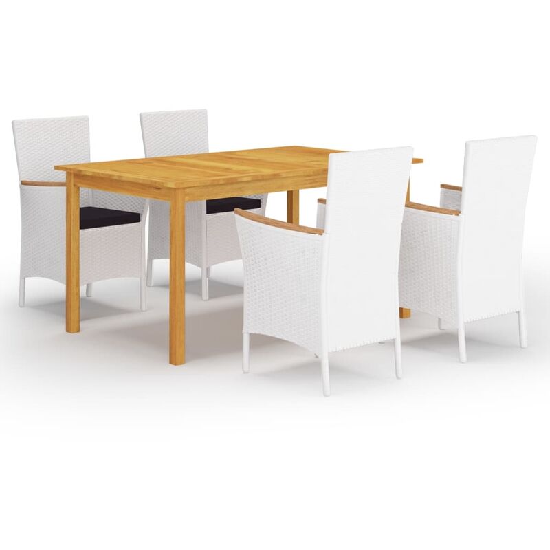 

Juego de comedor para jardín 5 piezas - Blanco - Vidaxl