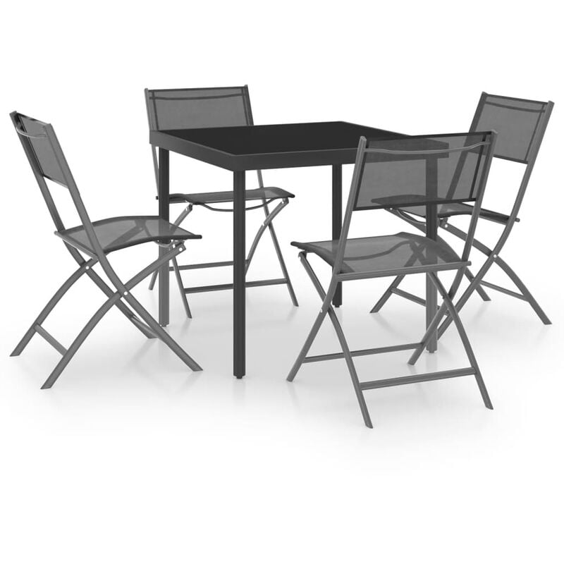 

vidaXL Juego de comedor para jardín 5 piezas acero - Antracita