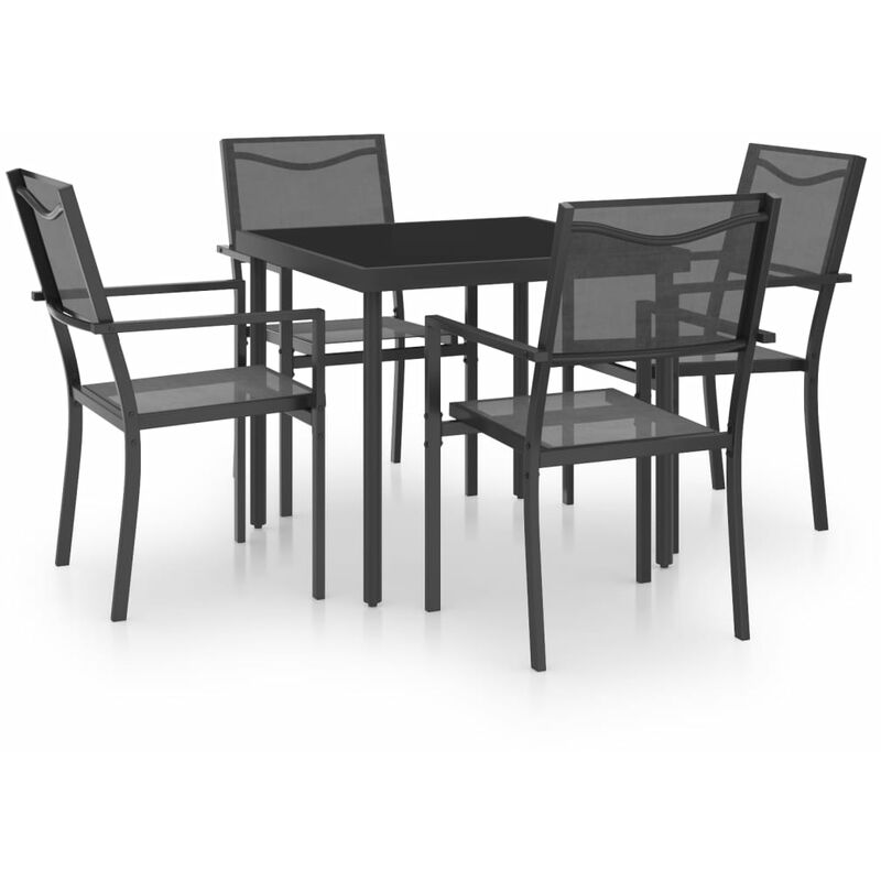 

vidaXL Juego de comedor para jardín 5 piezas acero - Antracita