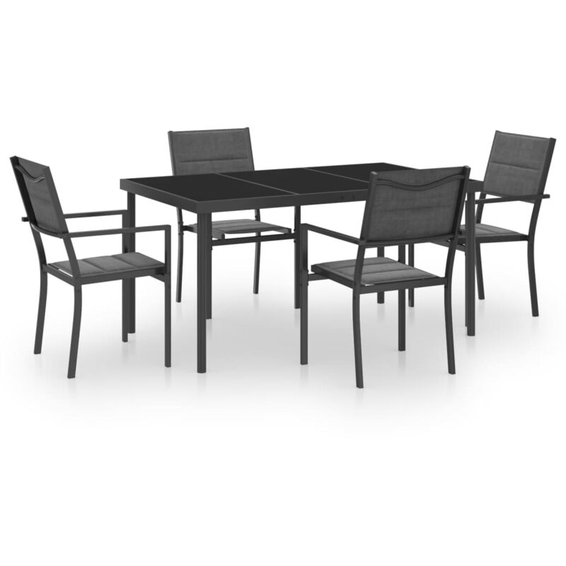 

Vidaxl - Juego de comedor para jardín 5 piezas acero - Antracita