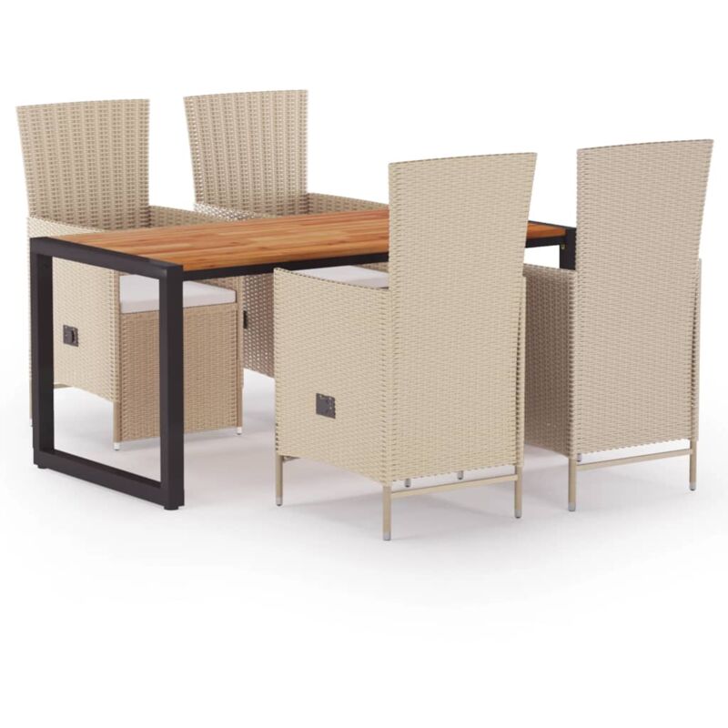 

Juego de comedor para jardín 5 piezas beige - Beige - Vidaxl