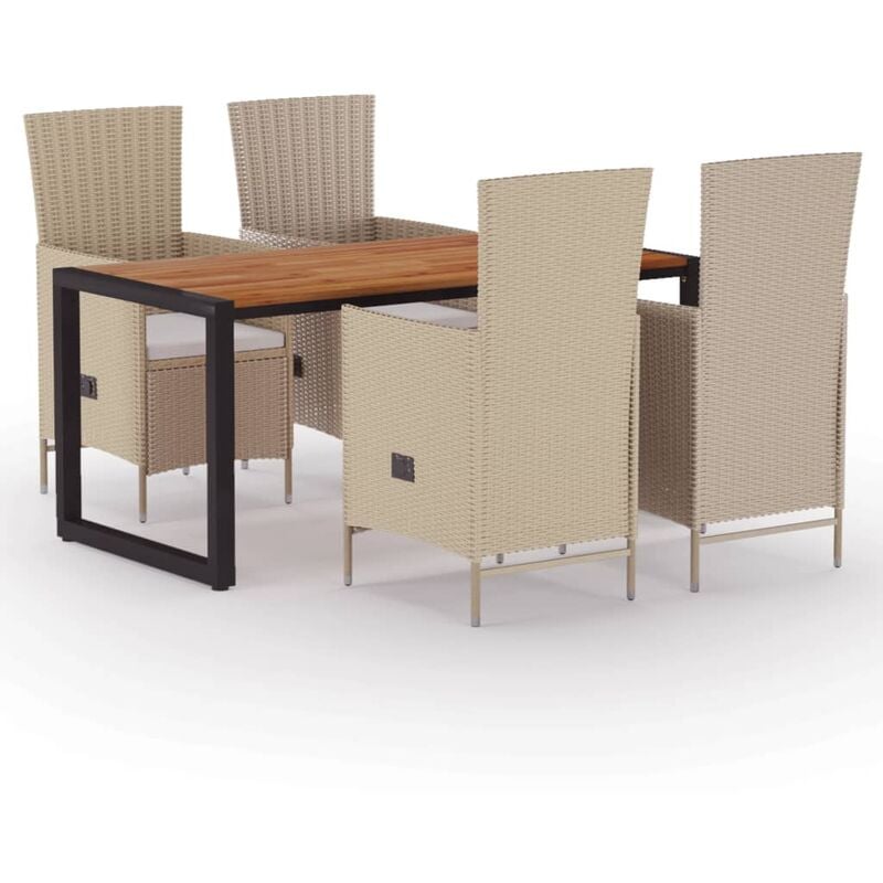 

Juego de comedor para jardín 5 piezas beige - Beige - Vidaxl