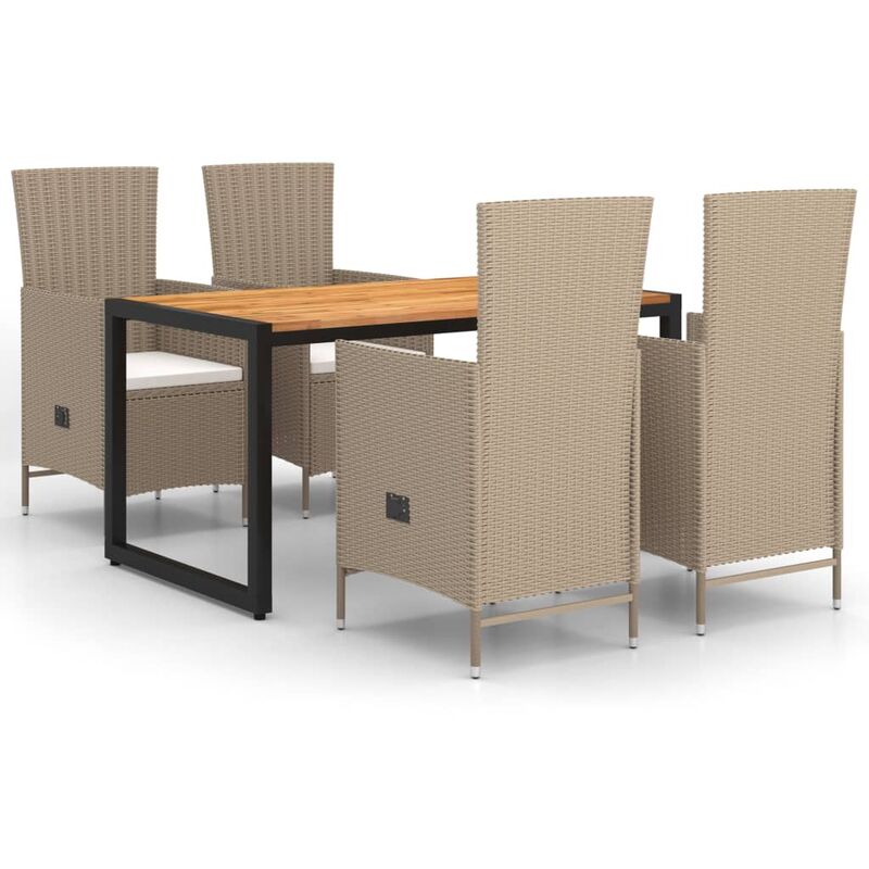

Juego de comedor para jardín 5 piezas beige - Beige - Vidaxl