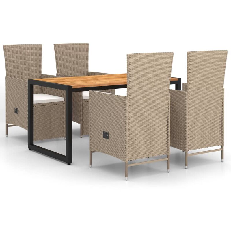 

Juego de comedor para jardín 5 piezas beige - Beige - Vidaxl