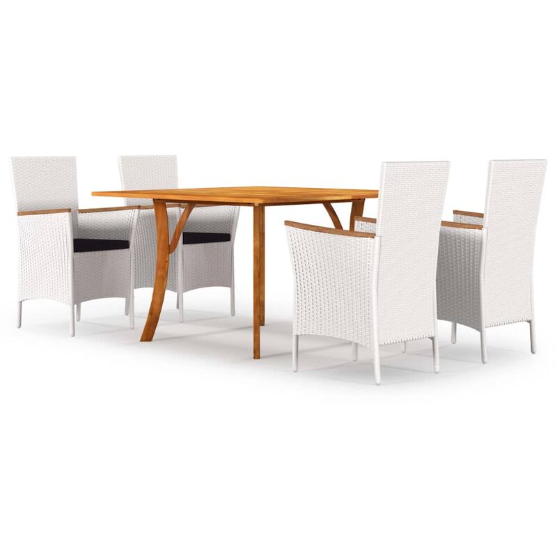 

Juego de comedor para jardín 5 piezas blanco - Blanco - Vidaxl