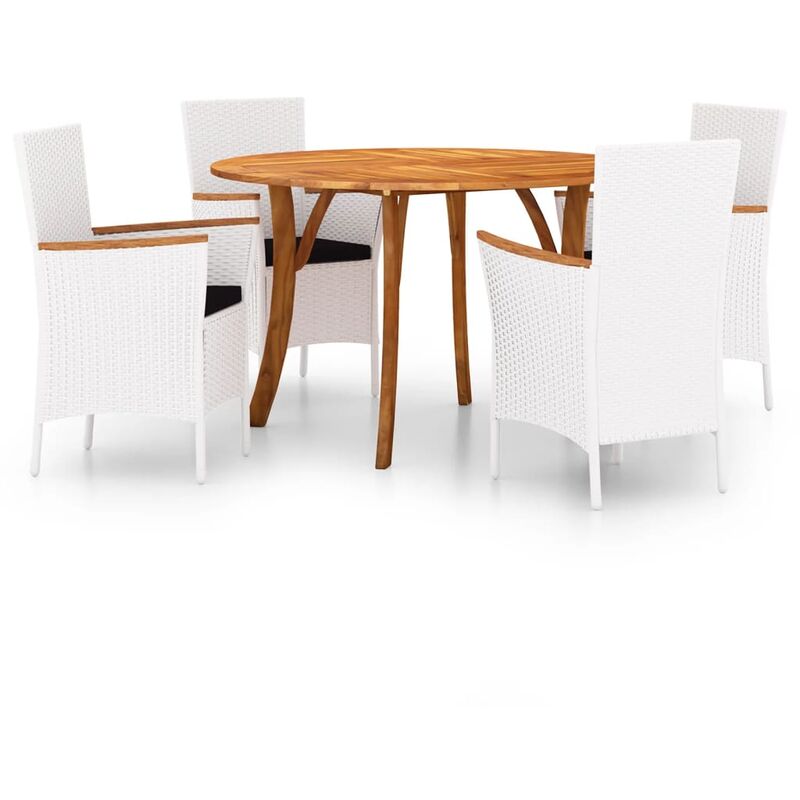 

Juego de comedor para jardín 5 piezas blanco - Blanco - Vidaxl