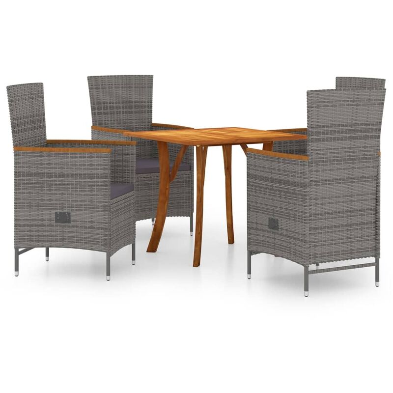 

Juego de comedor para jardín 5 piezas gris - Gris - Vidaxl