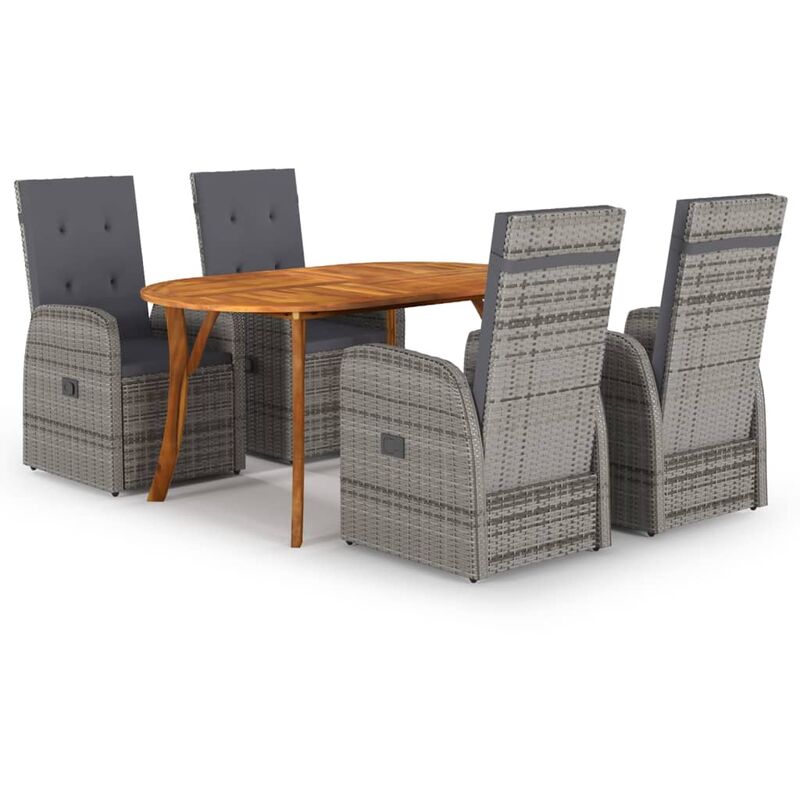 

Juego de comedor para jardín 5 piezas gris - Gris - Vidaxl