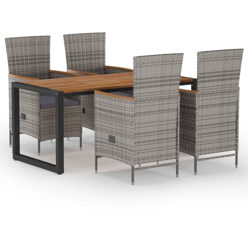 

Juego de comedor para jardín 5 piezas gris - Gris - Vidaxl
