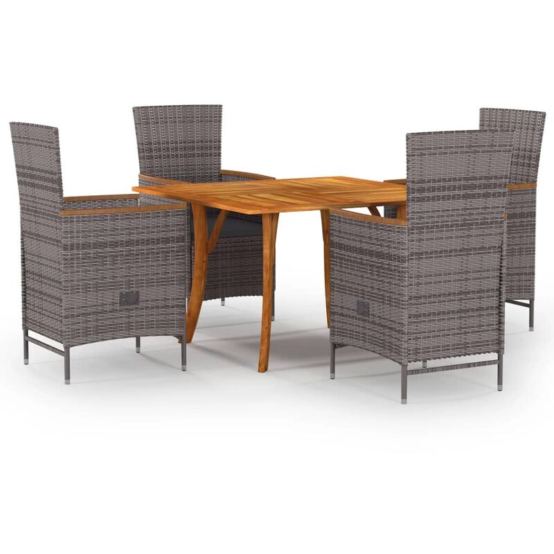 

Juego de comedor para jardín 5 piezas gris - Gris - Vidaxl