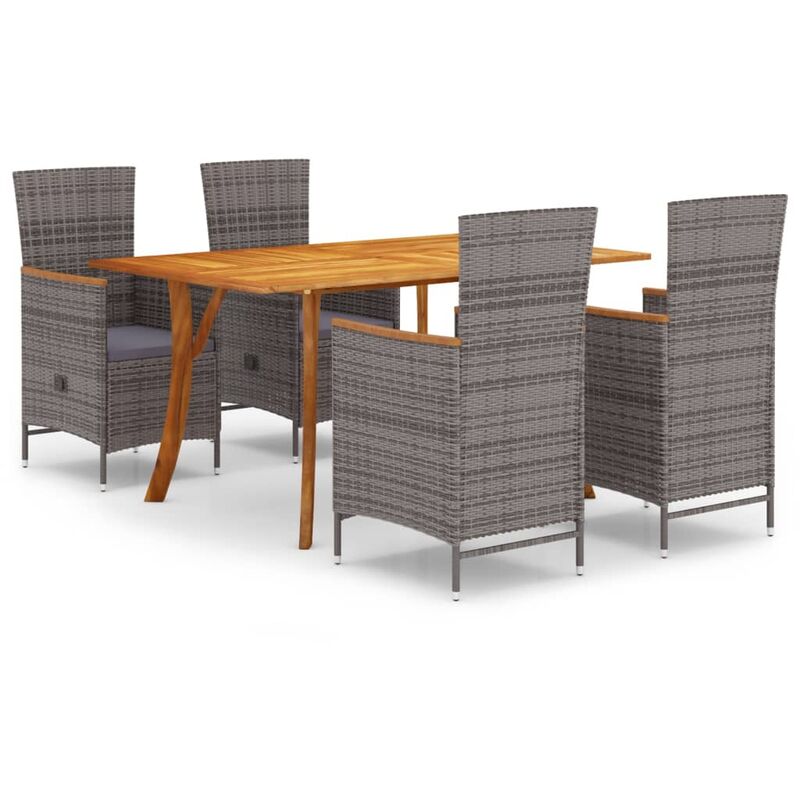 

Juego de comedor para jardín 5 piezas gris - Gris - Vidaxl