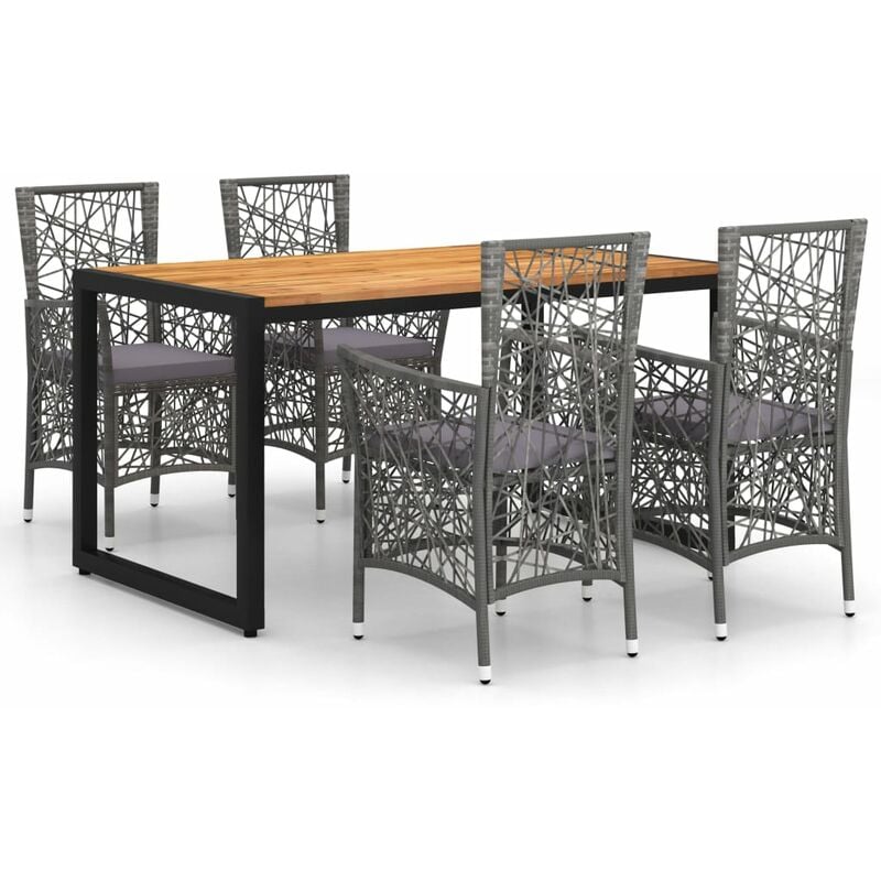 

Juego de comedor para jardín 5 piezas gris - Gris - Vidaxl