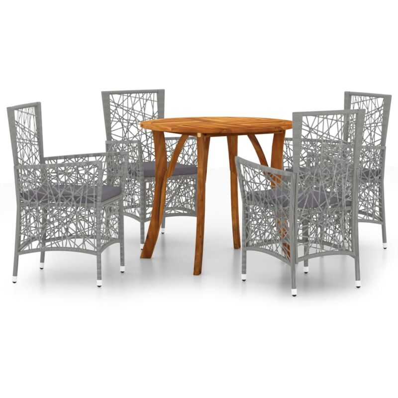 

Juego de comedor para jardín 5 piezas gris - Gris - Vidaxl