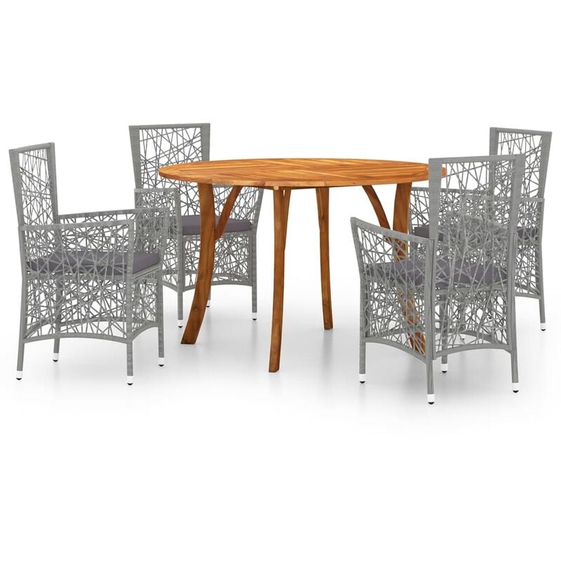 

Juego de comedor para jardín 5 piezas gris - Gris - Vidaxl