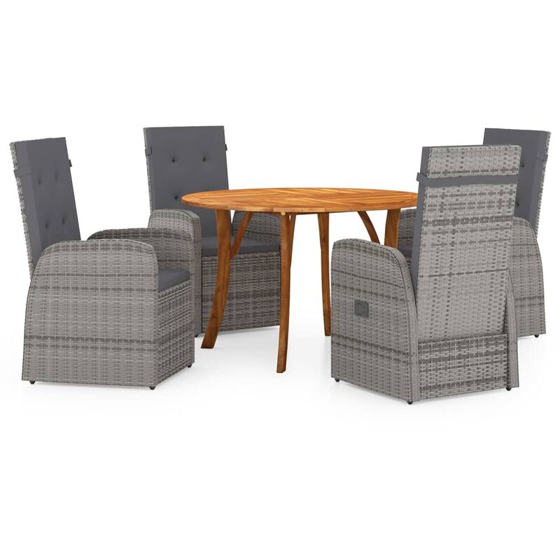 

Juego de comedor para jardín 5 piezas gris - Gris - Vidaxl