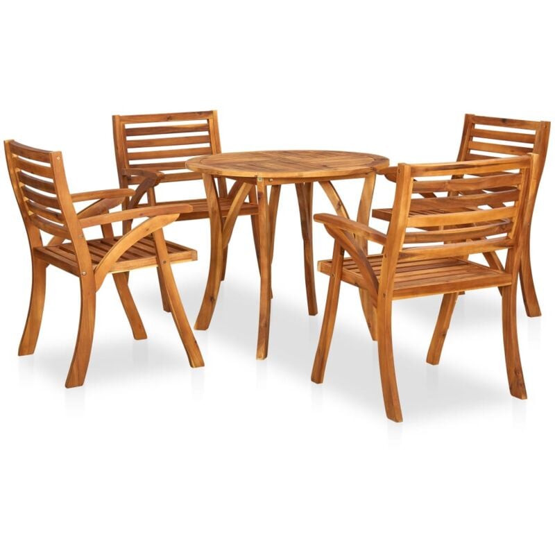 

vidaXL Juego de comedor para jardín 5 piezas madera maciza de acacia - Marrón