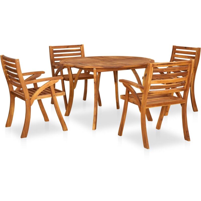 

vidaXL Juego de comedor para jardín 5 piezas madera maciza de acacia - Marrón