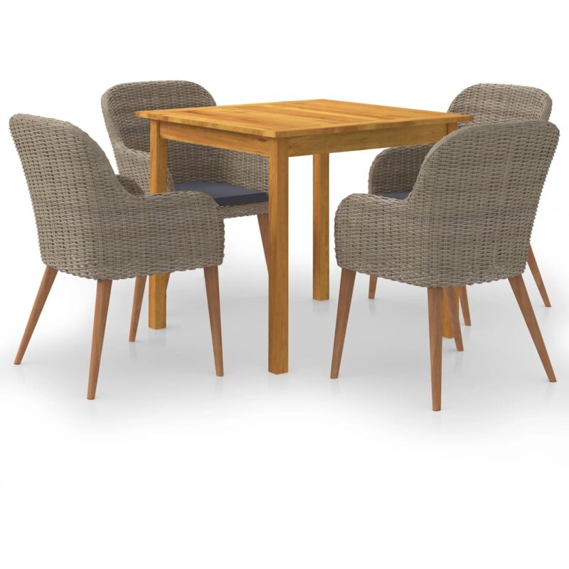 

Juego de comedor para jardín 5 piezas marrón - Marrón - Vidaxl