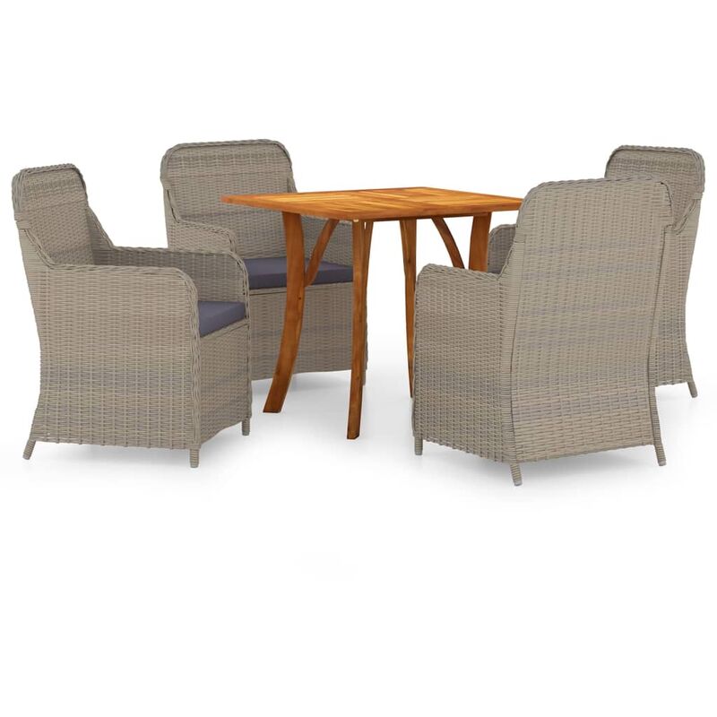 

Juego de comedor para jardín 5 piezas marrón - Marrón - Vidaxl