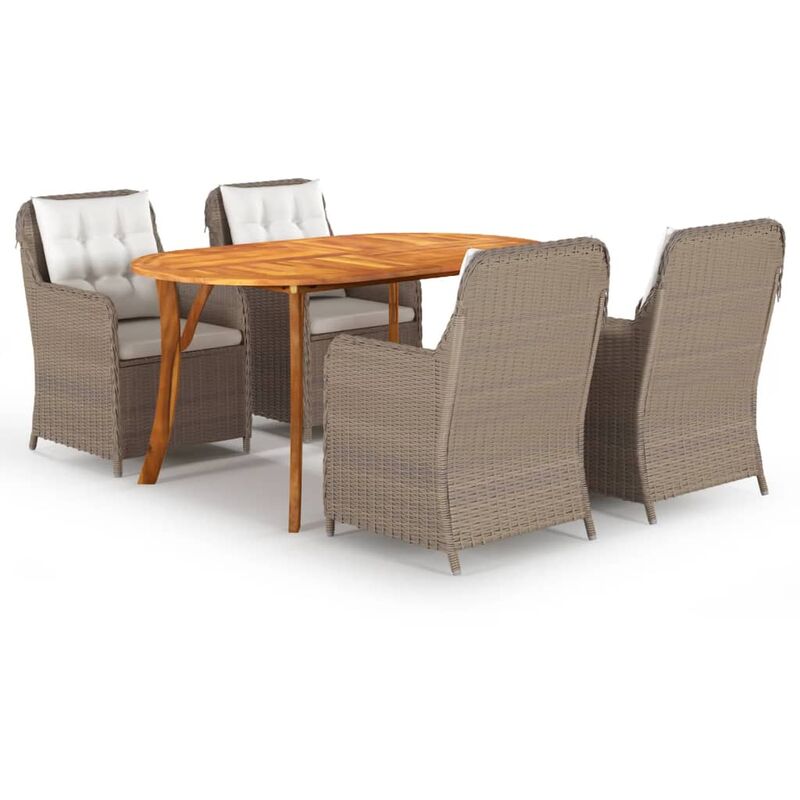 

Juego de comedor para jardín 5 piezas marrón - Marrón - Vidaxl