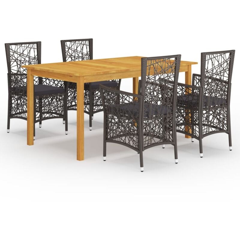 

Vidaxl - Juego de comedor para jardín 5 piezas marrón - Marrón