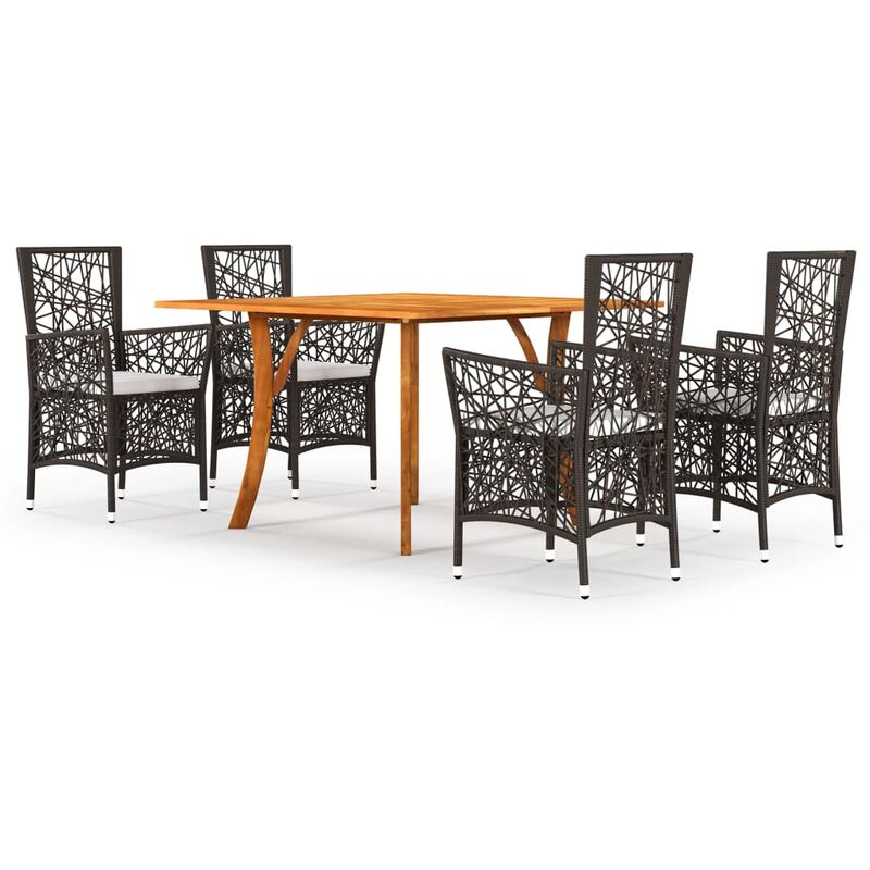 

Vidaxl - Juego de comedor para jardín 5 piezas marrón - Marrón