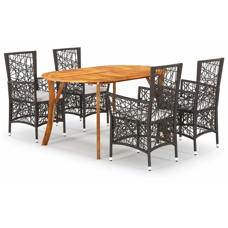 

Vidaxl - Juego de comedor para jardín 5 piezas marrón - Marrón