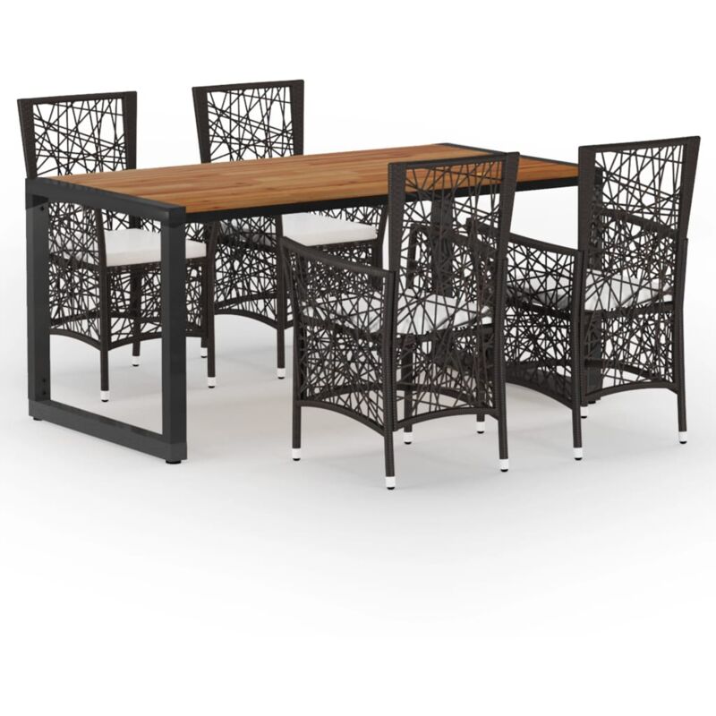 

Vidaxl - Juego de comedor para jardín 5 piezas marrón - Marrón