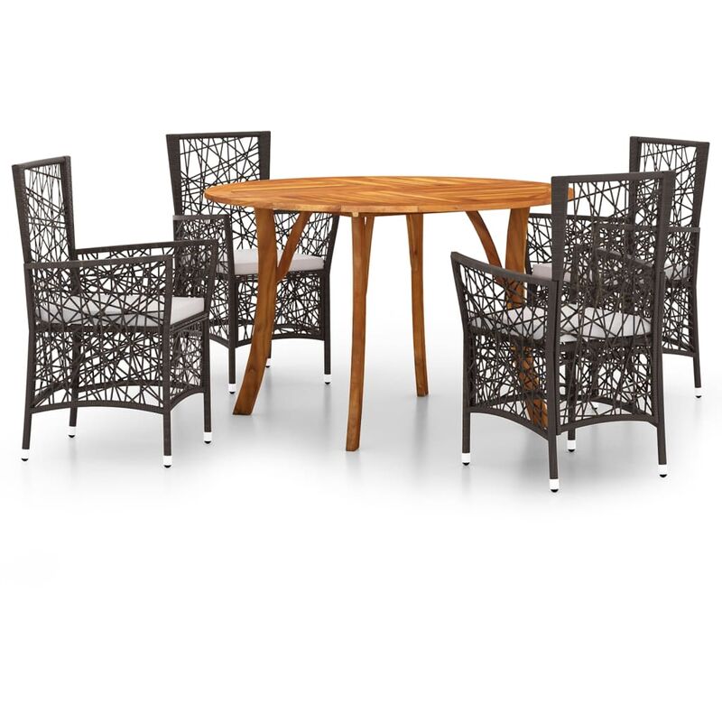 

Vidaxl - Juego de comedor para jardín 5 piezas marrón - Marrón