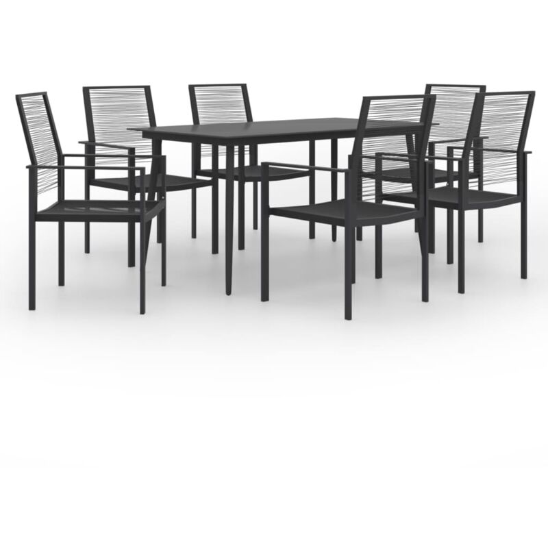 

vidaXL Juego de comedor para jardín 7 piezas - Negro