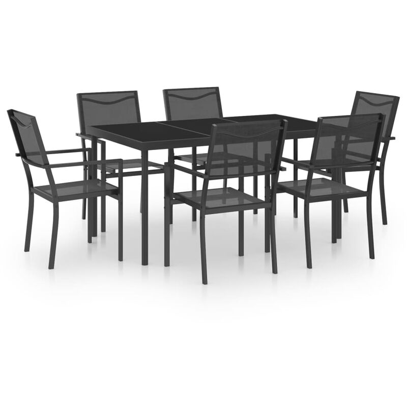 

Juego de comedor para jardín 7 piezas acero - Antracita - Vidaxl
