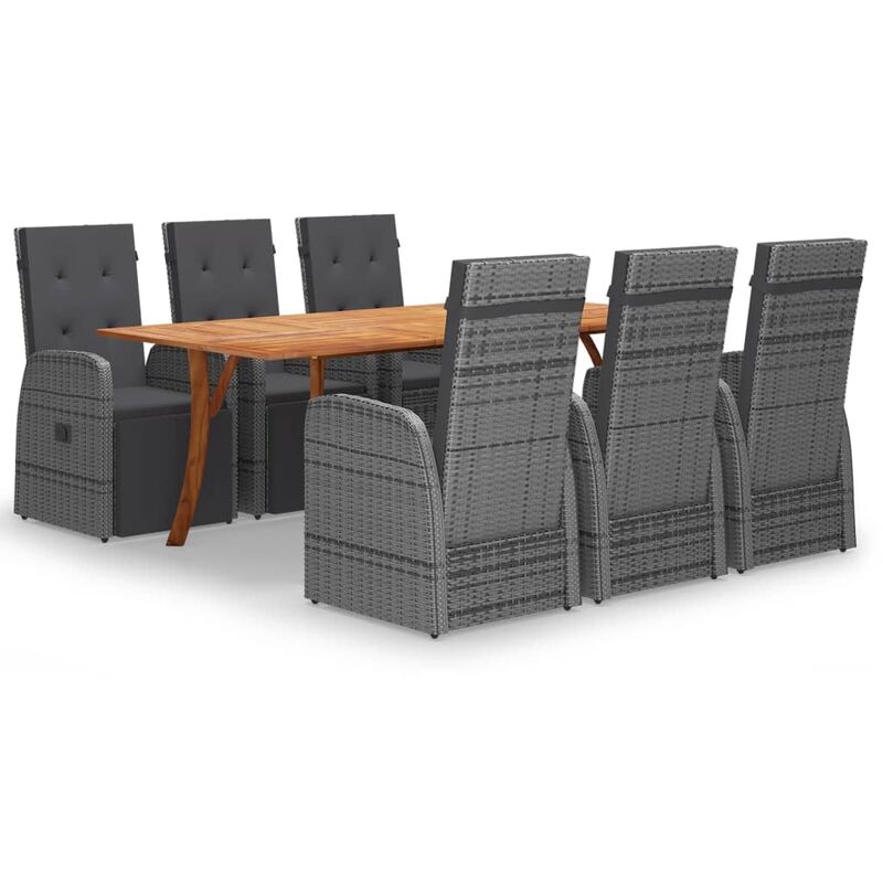 

Juego de comedor para jardín 7 piezas gris - Gris - Vidaxl