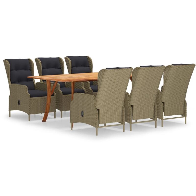 

Juego de comedor para jardín 7 piezas marrón - Marrón - Vidaxl