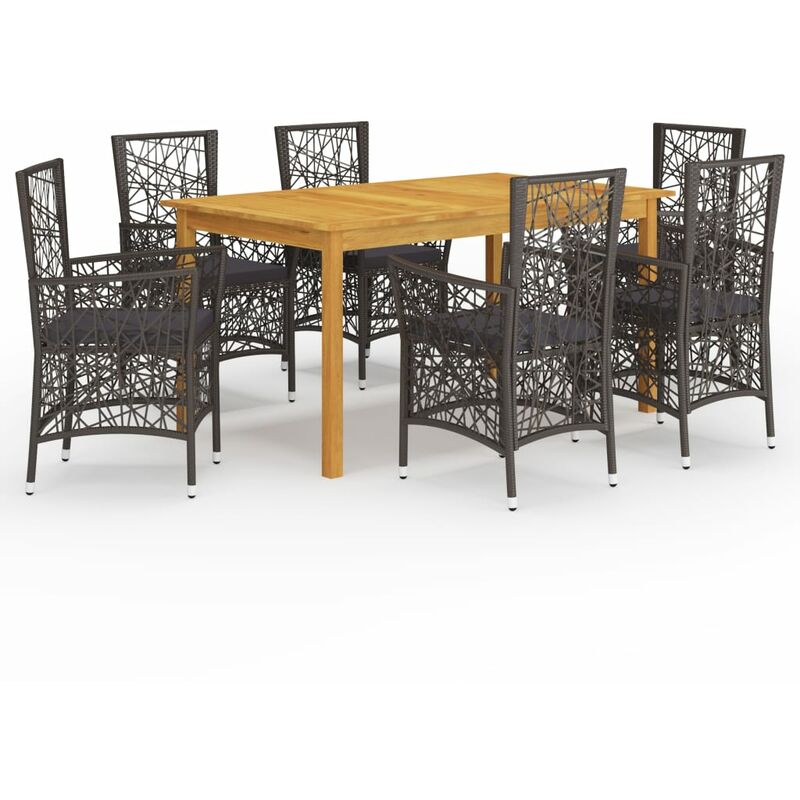 

Vidaxl - Juego de comedor para jardín 7 piezas marrón - Marrón