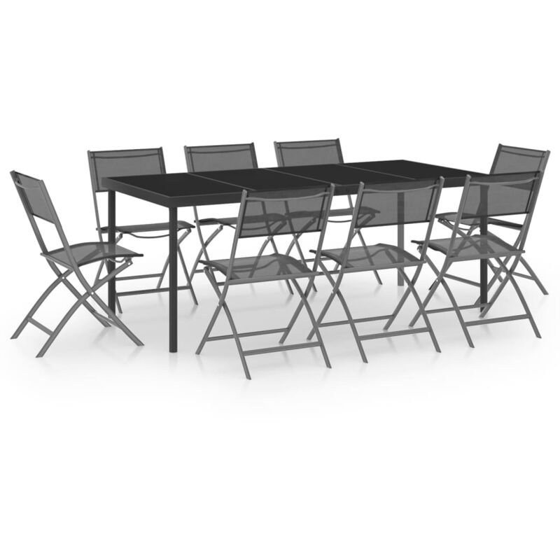 

Juego de comedor para jardín 9 piezas acero - Antracita - Vidaxl