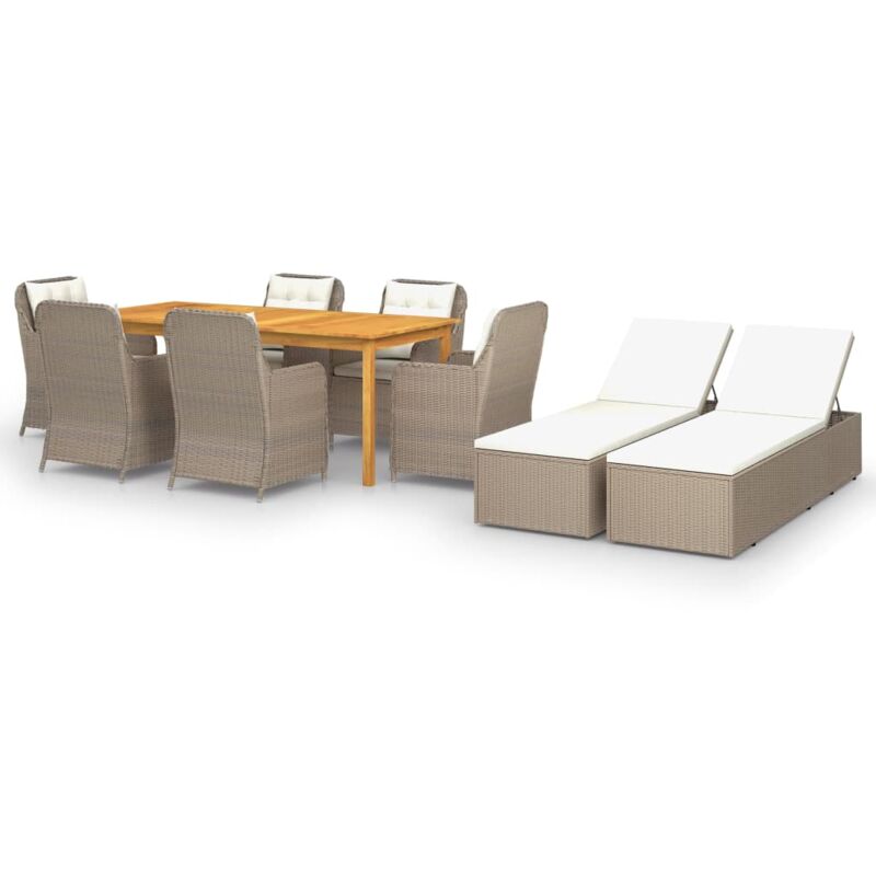 

Juego de comedor para jardín 9 piezas marrón - Marrón - Vidaxl