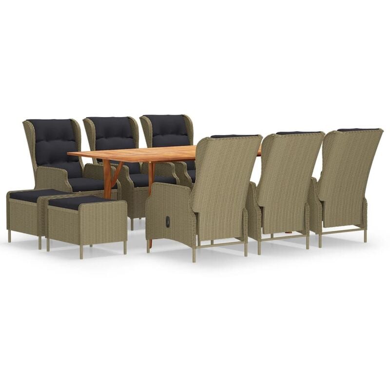 

Juego de comedor para jardín 9 piezas marrón - Marrón - Vidaxl