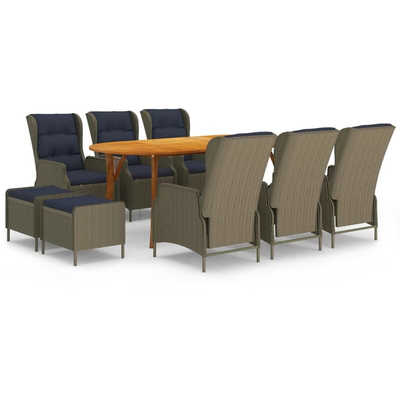 

Juego de comedor para jardín 9 piezas marrón - Marrón - Vidaxl