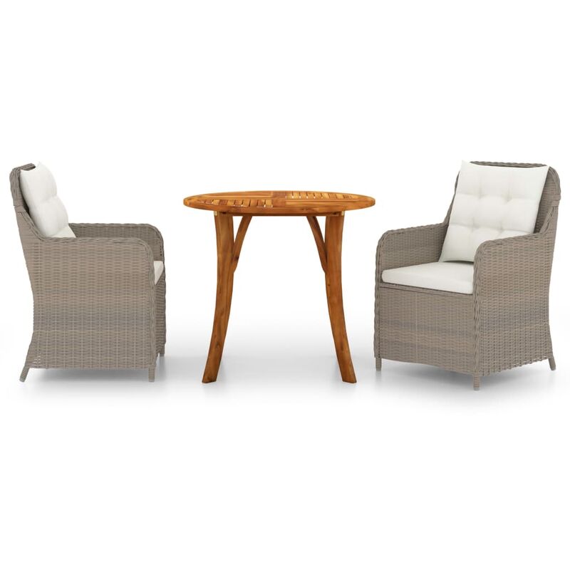 

vidaXL Juego de comedor para jardín de 3 piezas marrón - Marrón