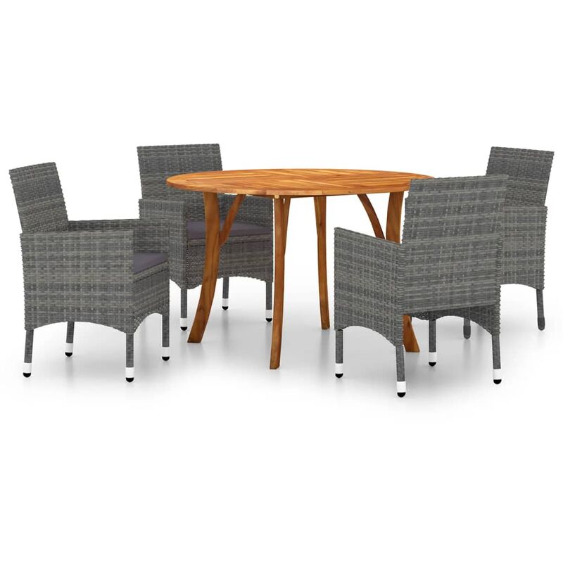

Juego de comedor para jardín de 5 piezas gris - Gris - Vidaxl