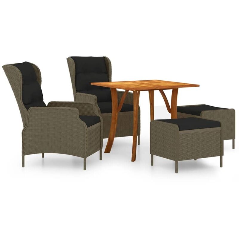 

Juego de comedor para jardín de 5 piezas marrón - Marrón - Vidaxl