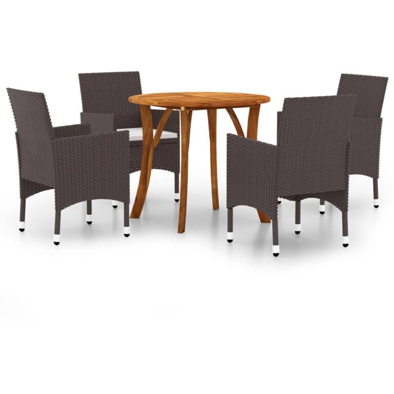 

Juego de comedor para jardín de 5 piezas marrón - Marrón - Vidaxl