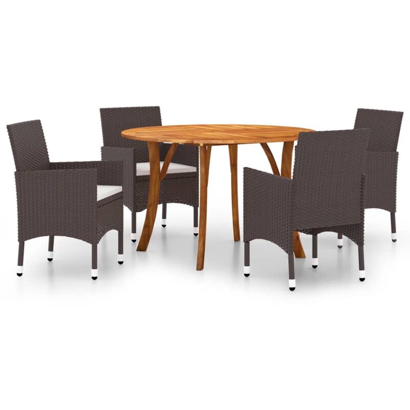 

vidaXL Juego de comedor para jardín de 5 piezas marrón - Marrón