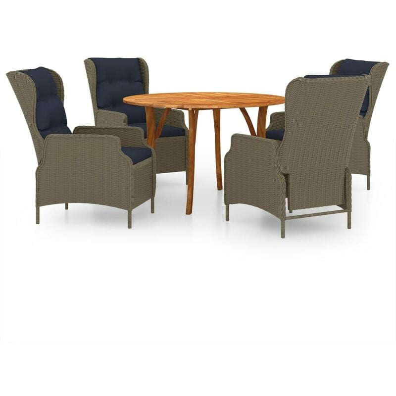 

Juego de comedor para jardín de 5 piezas marrón - Marrón - Vidaxl
