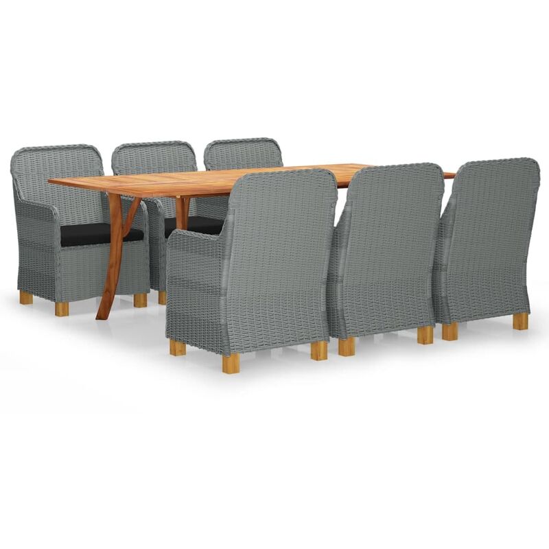 

Juego de comedor para jardín de 7 piezas gris claro - Gris - Vidaxl