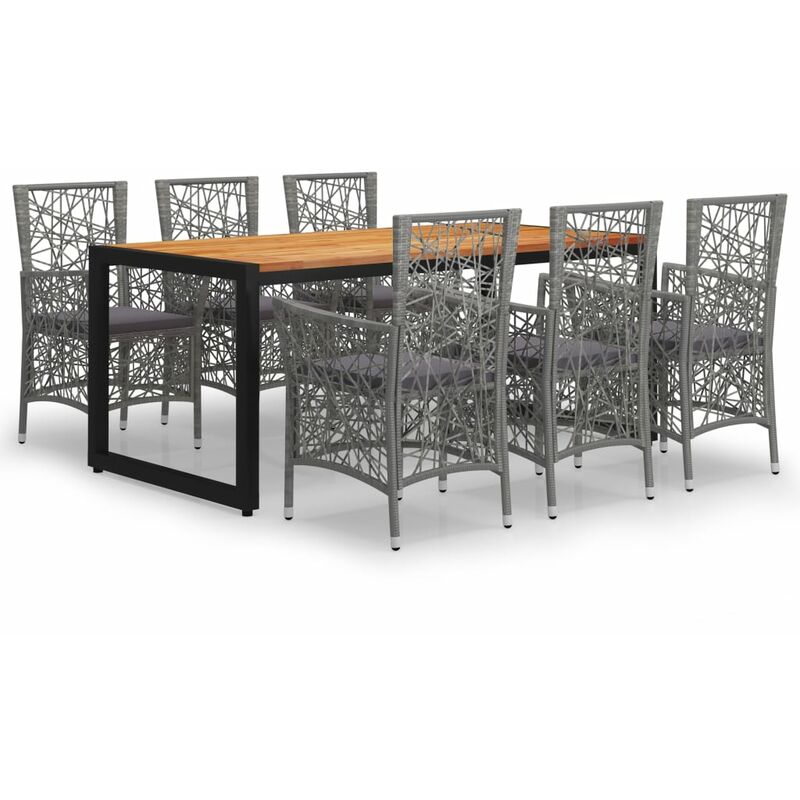 

Juego de comedor para jardín de 7 piezas gris - Gris - Vidaxl