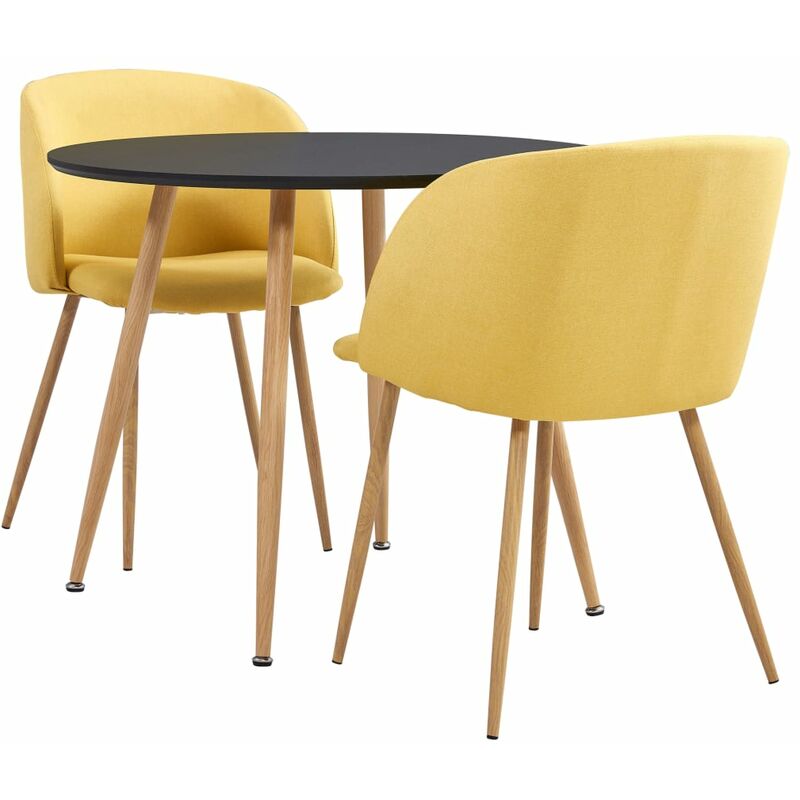 

Vidaxl - Juego de Comedor Tela 3 Piezas Amarillo - Amarillo