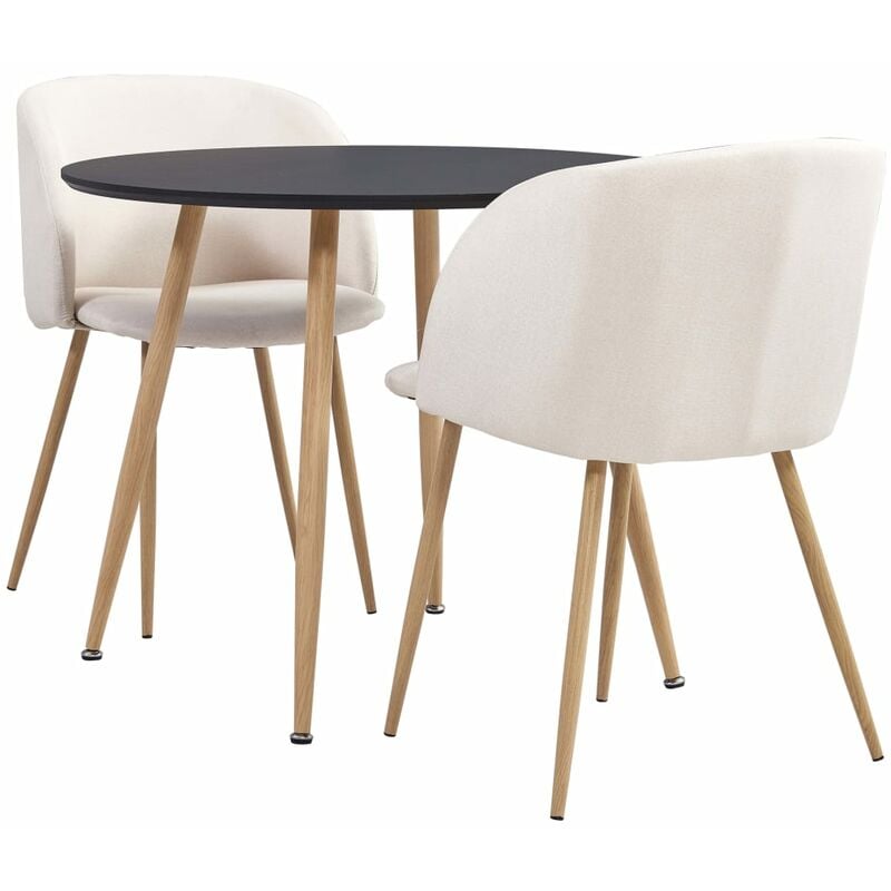 

Vidaxl - Juego de Comedor Tela 3 Piezas Crema - Crema