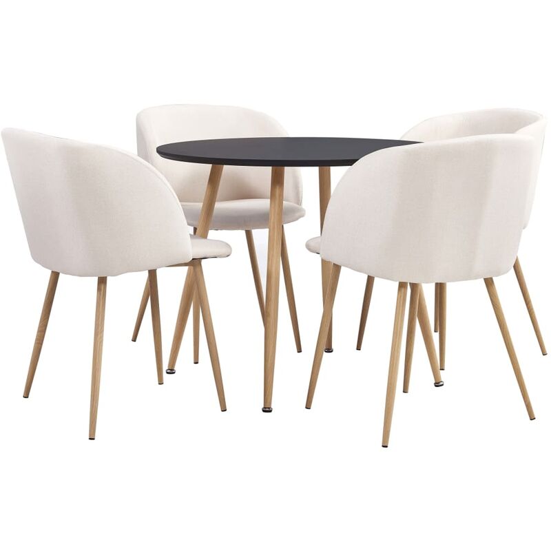 

Vidaxl - Juego de Comedor Tela 5 Piezas Crema - Crema